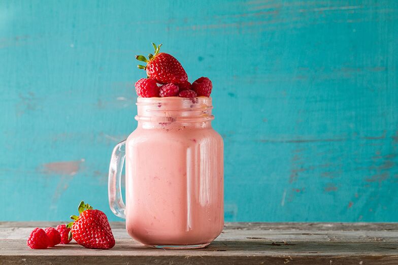 Joghurt-baséiert Smoothies an enger gesonder Ernährung