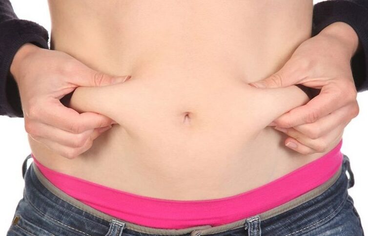 Fettfalen um Bauch
